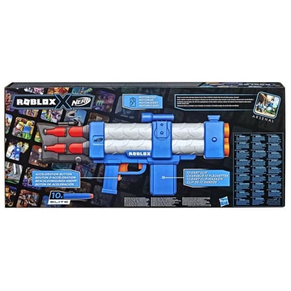 Nerf Roblox Arsenal, Motorized Pulse Laser Blaster, 10 Dart, Magasin och virtuell artikelkod i spelet, F2484EU5
