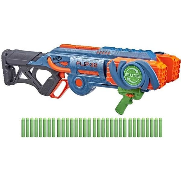 NERF - Elite 2.0 - Blaster Flipshots Flip -32 2 x 16 vridbara pipor, kapacitet för 32 dart - inkluderar 32 NERF pilar