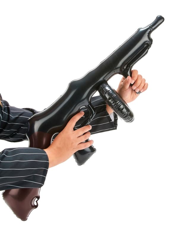 Oppblåsbar gangster maskinpistol.Size-One size