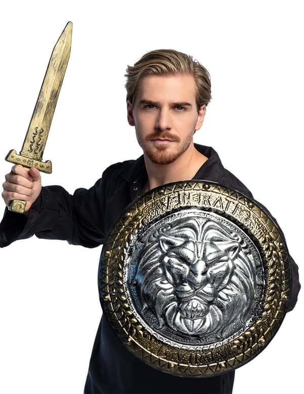 Gladiaattorin rekvisiittasetti - sis.suojakilven ja taistelumiekan.Size-One size