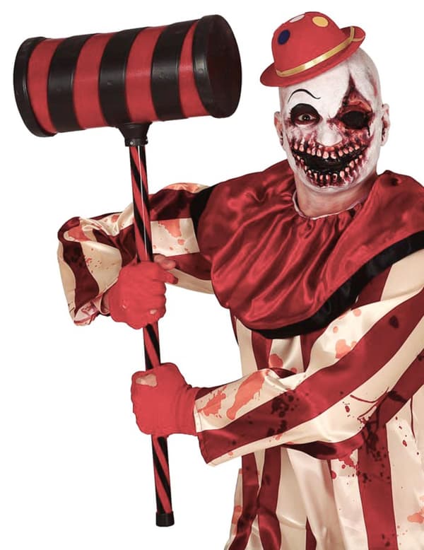 Voksen rød og svart killer clown hammer 79 cm.Size-One size