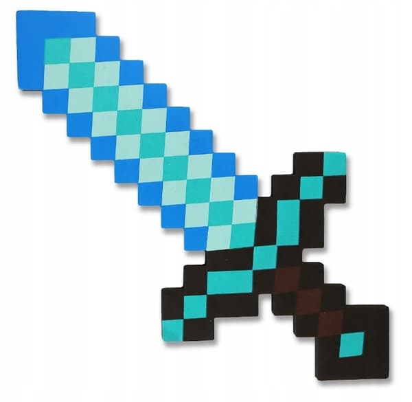 Minecraft Pixel Foam -miekka 45 cm, timantti
