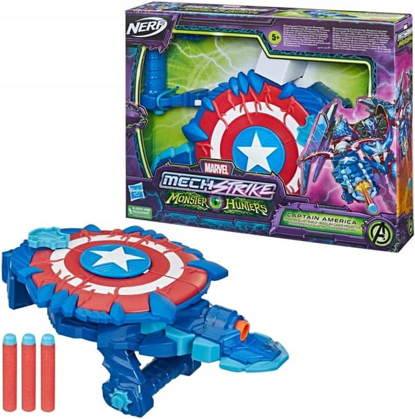 HASBRO NERF MECH STRIKE Captain Americas Shield Captain America
