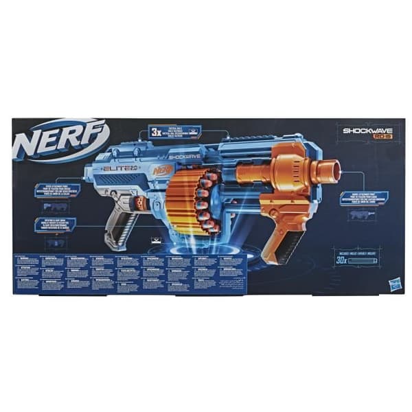 NERF Elite 2.0 Shockwave RD-15 Dart Gun - 30 pilar ingår - Anpassningsbar