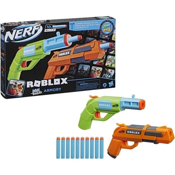 NERF - Roblox Jailbreak: Armory - 2 Blasters - 10 NERF-pilar - Kod för virtuellt föremål i spelet