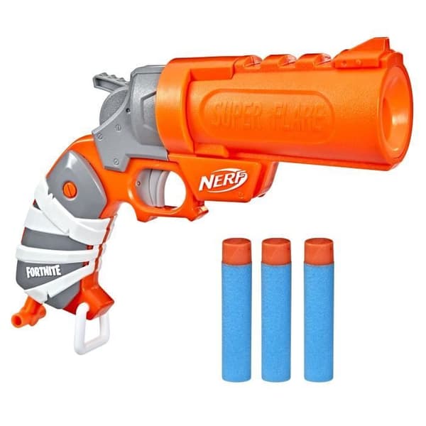 NERF - Fortnite - Flare Dart Blaster - 3 Nerf Mega AccuStrike Dart - Primerhandtag