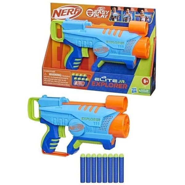 Nerf Elite Junior - NERF - Explorer Easy-Play - 8 pilar ingår - För barn från 6 år och uppåt