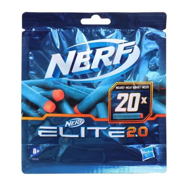 NERF Elite 2.0 Refill av 20 pilar - I officiellt NERF Elite 2.0-skum - kompatibel med NERF Blasters - Från 8 år