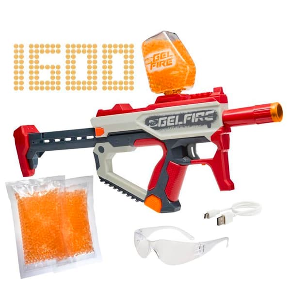 Nerf Pro Gelfire Mythic Blaster 1600 Gelfire Hydrate Bullet Magazine för 800 kulor med batteri och glasögon