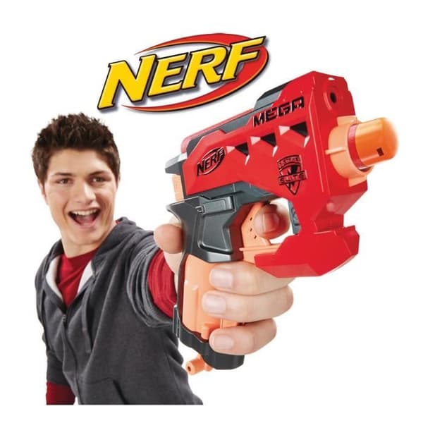 Nerf Mega Bigshock Gun - NERF - Kompakt modell med en räckvidd på över 21 meter - 2 pilar ingår