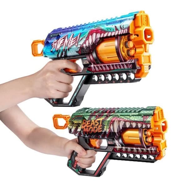 Pack Blasters - ZURU - XSHOT Skins Griefer 2PK - Roterande pipblästrar med 27 meter skott och 24 pilar inkluderade
