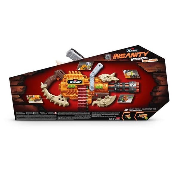 Belt Blaster - ZURU - XSHOT Insanity HorrorFire Dread Hammer - Blaster med 35-pilars bälte och 30 meters räckvidd
