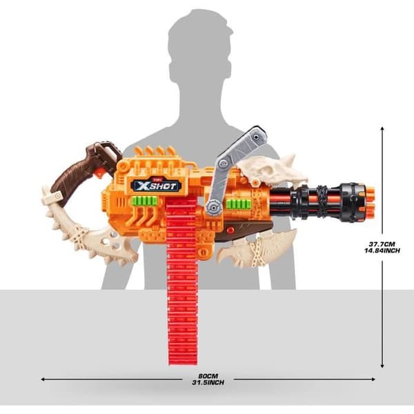 Belt Blaster - ZURU - XSHOT Insanity HorrorFire Dread Hammer - Blaster med 35-pilars bälte och 30 meters räckvidd