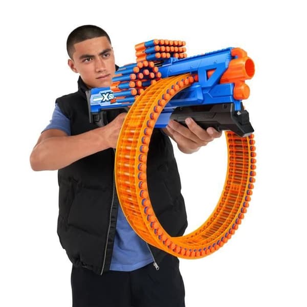 Roterende blaster - ZURU - XSHOT Insanity Mad Mega Barrel - Blaster med 72 pile og 27 meter rækkevidde