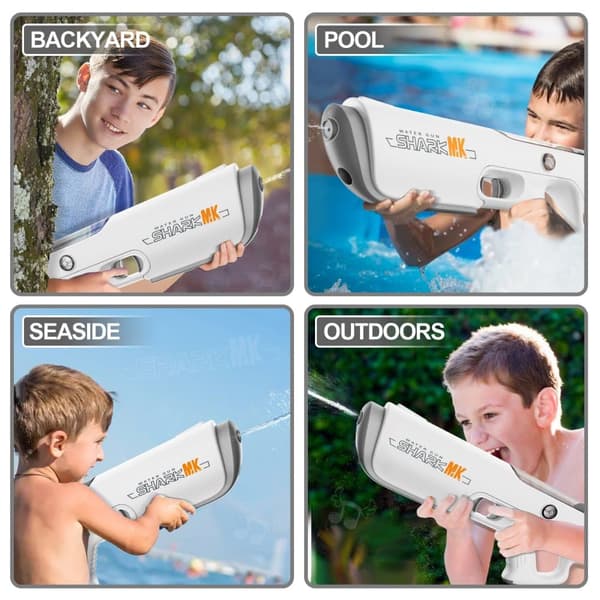 OBOSOE elektrisk vandpistol – automatisk genopfyldning, 10 m rækkevidde, batteridrevet vandblæser til sommer, strand og pool