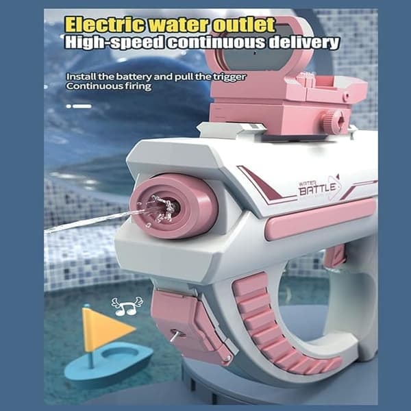 OBOSOE Elektrisk Vattenpistol–Automatisk Påfyllning,10 m Räckvidd, Batteridriven Vattenblaster , Kontinuerlig eldgivning