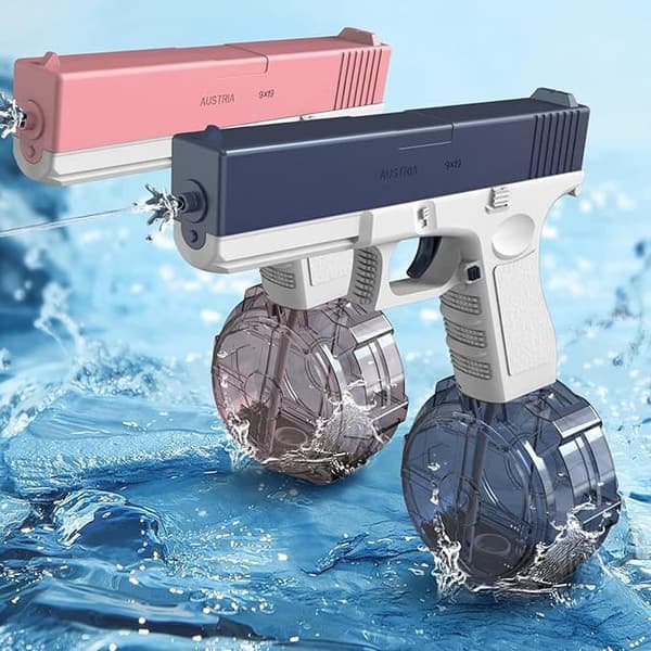 OBOSOE elektrisk vandpistol – automatisk genopfyldning, 10 m rækkevidde, dobbelt magasin, kontinuerlig ild