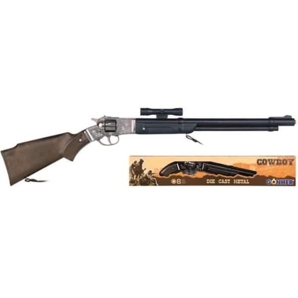 Gonher cowboy leksakspistol - Modell 104/0 - 8 skott - Brun/silver