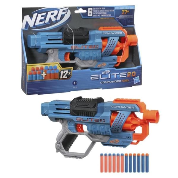 Nerf Elite 2.0 - Commander RC-6 - 6-Dart Rotating Barrel - Anpassningsbar