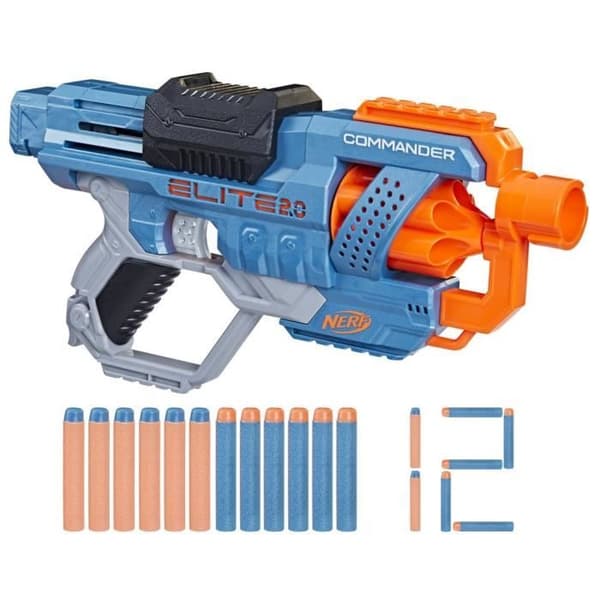 Nerf Elite 2.0 - Commander RC-6 - 6-Dart Rotating Barrel - Anpassningsbar