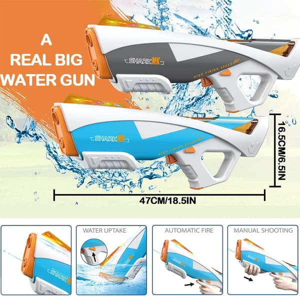 Elektrisk Vattenpistol – SHARK MK – Automatisk Action med Stil