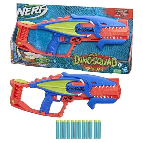 Nerf DinoSquad Terrodak Shooting Game - NERF - Dinosaurieformad Blaster med 12 Nerf Elite Dart