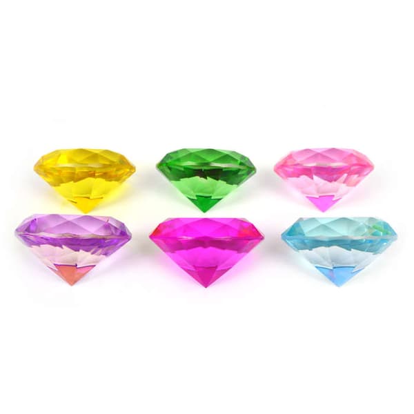 Diamant i æske 80mm Lys Lyserød