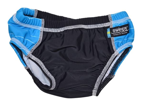 Badblöja Svart Nappy 6-12 månader
