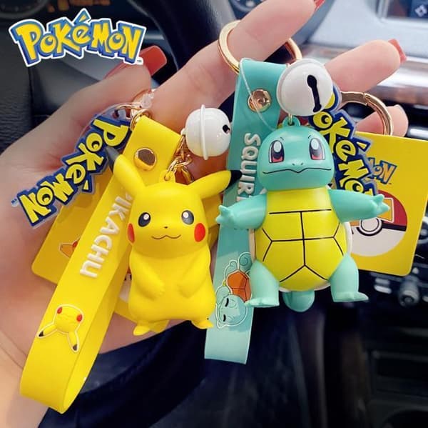4 Pack Pokémon Pikachu Bulbasaur Squirtle Charmander Nyckelring Figurer