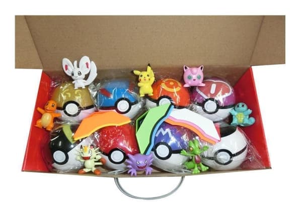 8st Pokemon Figurer+8st Bas+8st Pokéboll  Bäst Födelsedags