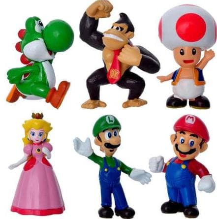 6 Pack Super Mario  Figurer julklappar
