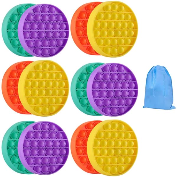 Popit Fidget Mega Pack - 12-pack sekalaisia värejä ja muotoja