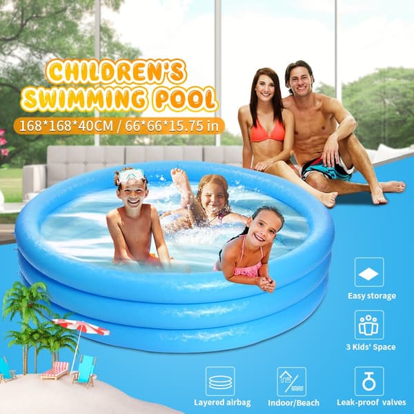 168*40CM 3 børne oppustelig swimmingpool center Vand sjov leg udendørs hjemme