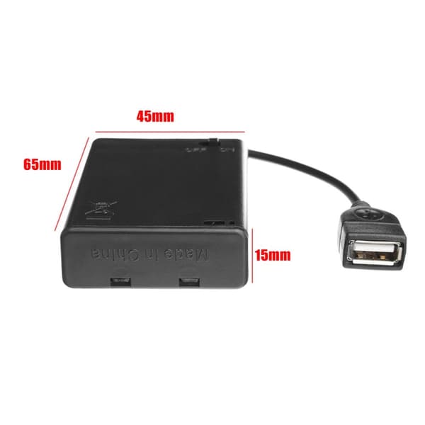 Akkukotelo USB-portilla LED-valaistusrakennuspalikoita varten