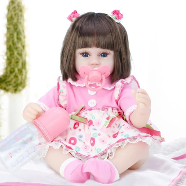 42 cm Baby Doll Håndlavet Silikone Vinyl Dukker Rolleleg Legetøj Gave + Stofdragt + Brystvorte + Ble