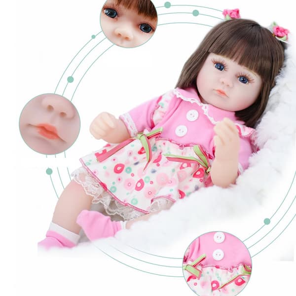 42 cm Baby Doll Håndlavet Silikone Vinyl Dukker Rolleleg Legetøj Gave + Stofdragt + Brystvorte + Ble