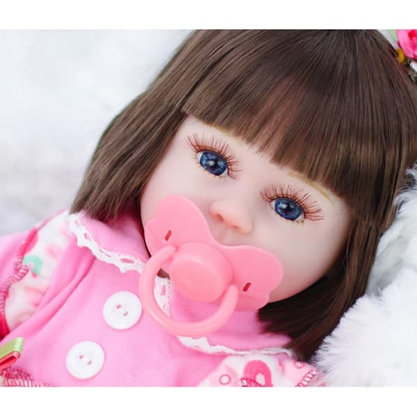 42 cm Baby Doll Håndlavet Silikone Vinyl Dukker Rolleleg Legetøj Gave + Stofdragt + Brystvorte + Ble