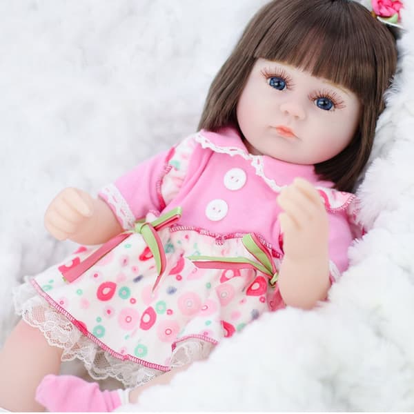 42 cm Baby Doll Håndlavet Silikone Vinyl Dukker Rolleleg Legetøj Gave + Stofdragt + Brystvorte + Ble