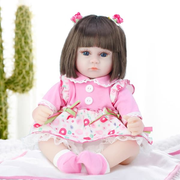 42 cm Baby Doll Håndlavet Silikone Vinyl Dukker Rolleleg Legetøj Gave + Stofdragt + Brystvorte + Ble