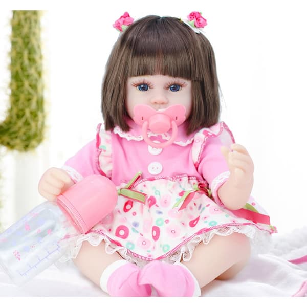 42 cm Baby Doll Handgjorda Silikon Vinyl Dockor Rollspel Leksak Present + Tyg kostym + bröstvårta + blöja