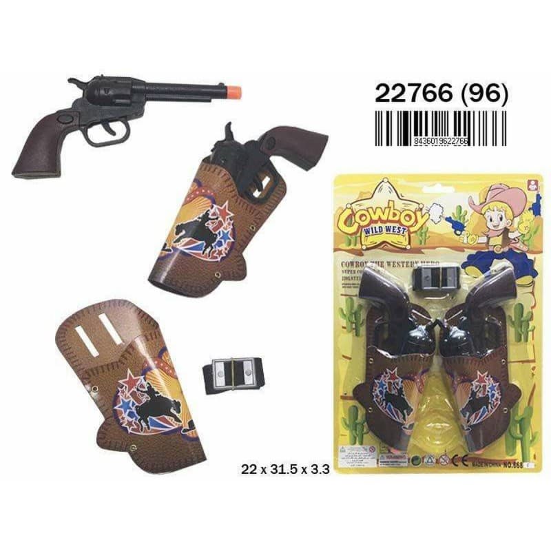 Set med vilda västern-pistoler Cowboy 5 Delar