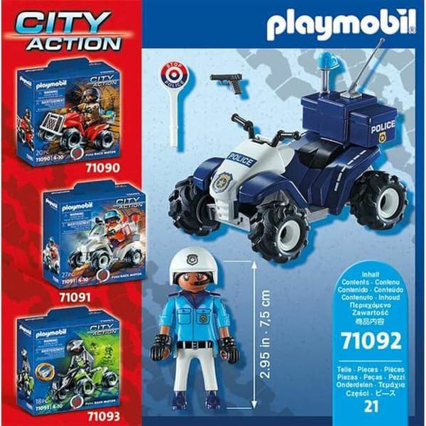 Fordonsspel Playmobil Speed Quad City Action 71092 Polis (21 pcs)