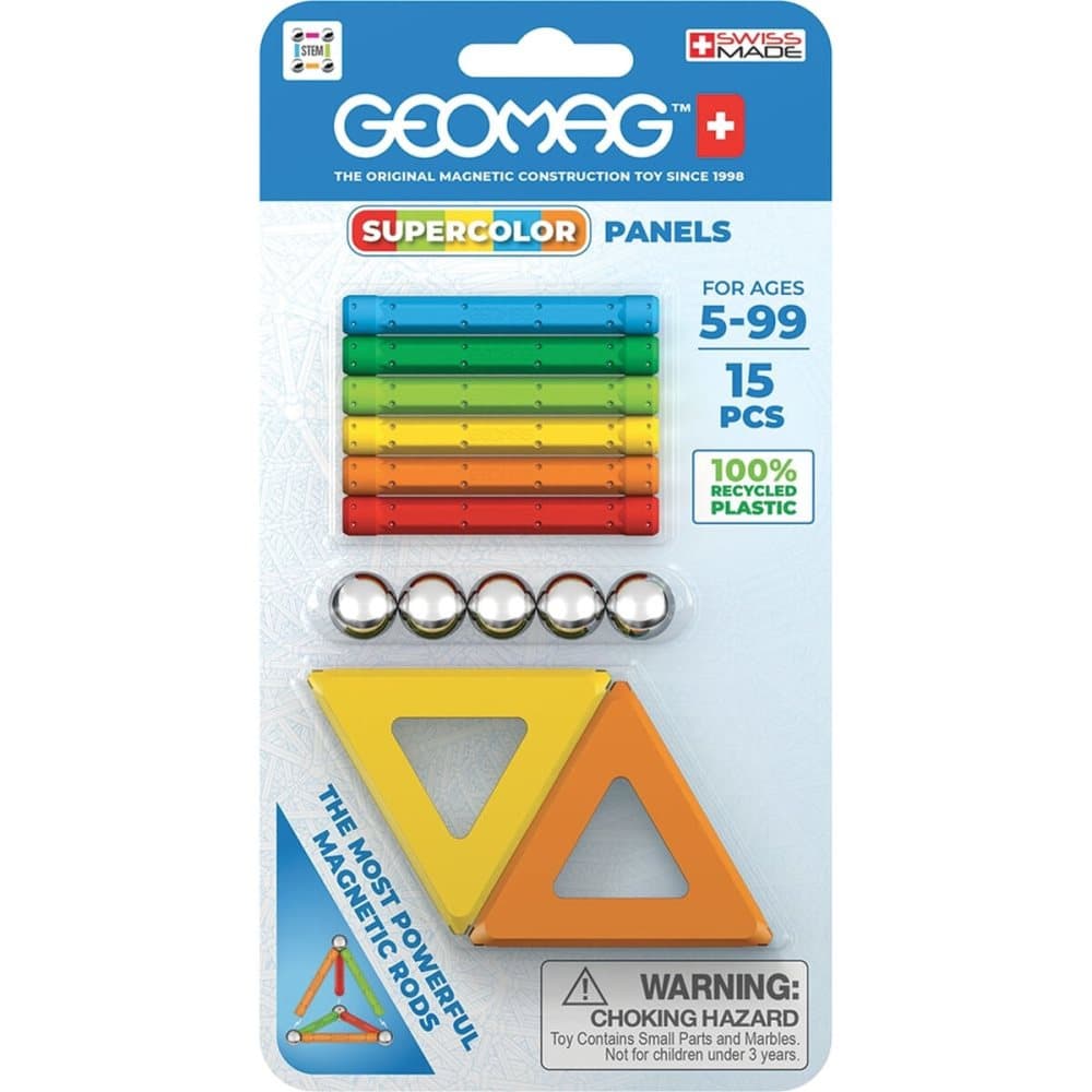 Playset Geomag Supercolor Panels Recycled Blister (15 Delar)