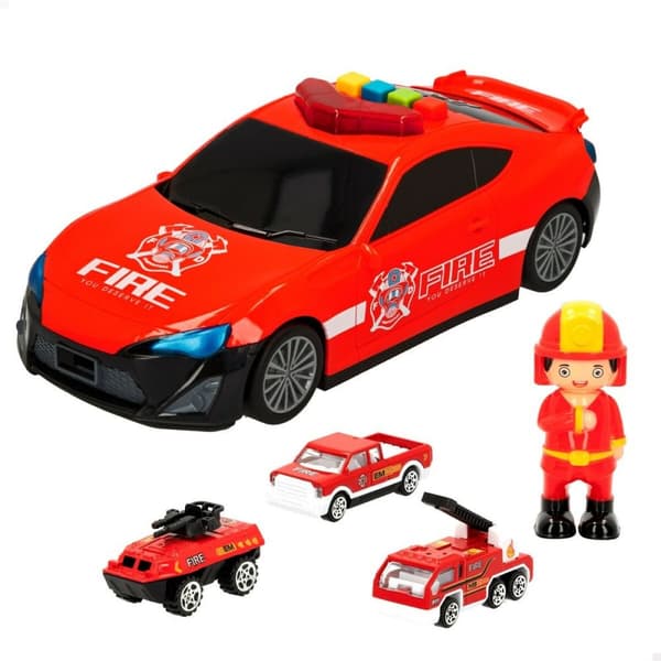 Fordonsspel Speed & Go Ljus Ljud Brandman 1:64 (4 antal)