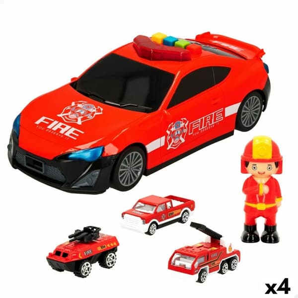 Fordonsspel Speed & Go Ljus Ljud Brandman 1:64 (4 antal)