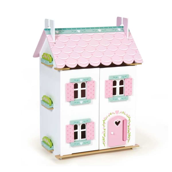 Le Toy Van dukkehus Sweetheart sommerhus træ farverigt indrettet