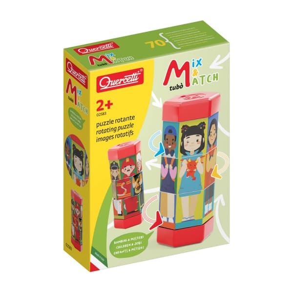 QUERCETTI rotating puzzle children and jobs Tubo Mix and Match, 2583