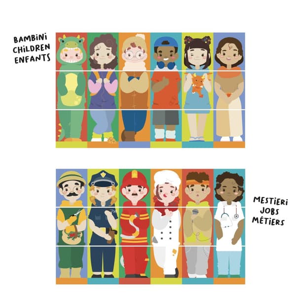 QUERCETTI rotating puzzle children and jobs Tubo Mix and Match, 2583