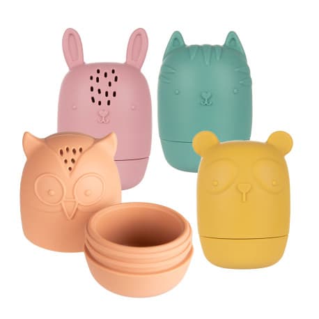 CANPOL BABIES set of twisted silicone bath toys, 3m+, 4 pcs., 80/308
