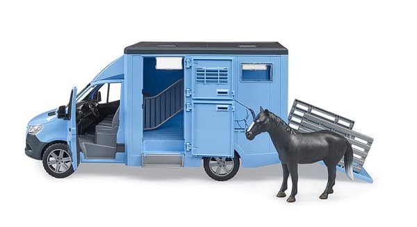 BRUDER MB Sprinter Animal Transporter with 1 horse, 02674